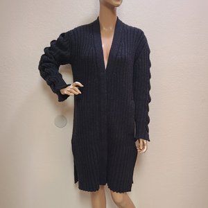 THAKOON OVERSIZED LONG COCOON CARDIGAN SWEATER CHUNKY MERINO CASHMERE KNIT sz XS